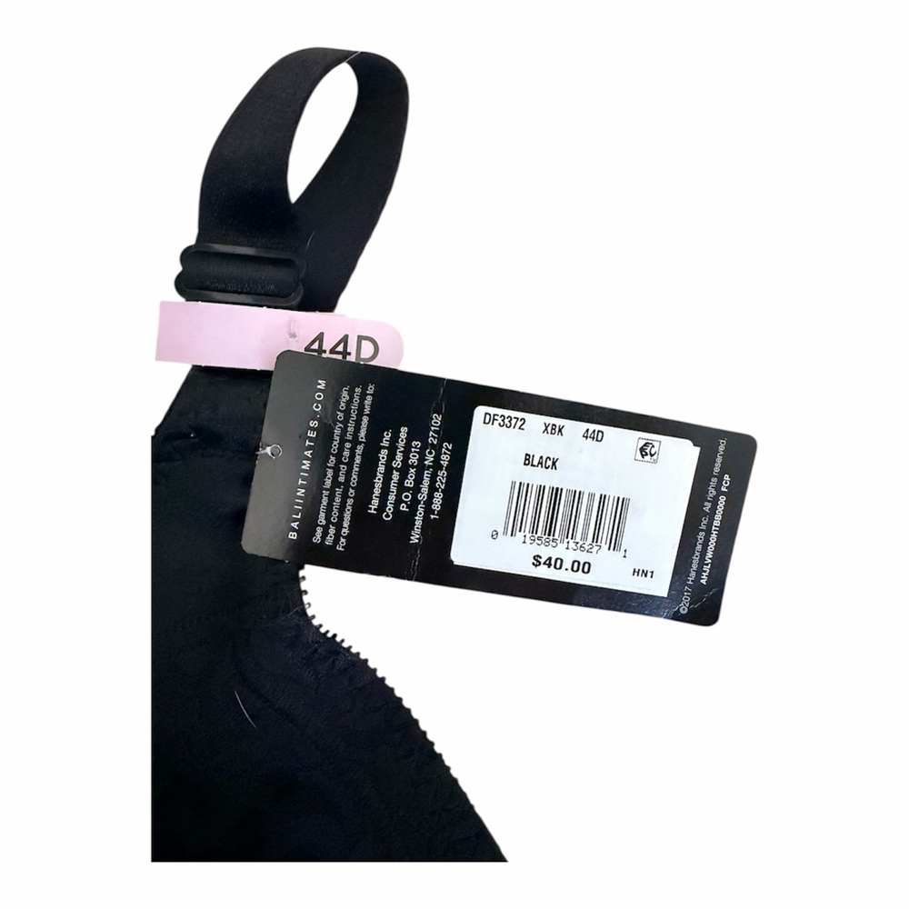 BALI Classic Support Cool Comfort Black Bra 44D NWT DF3372 - Picture 3 of 4